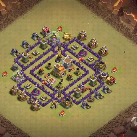 TH7 war CWL base layout with copy link for Clash of Clans, layout #016