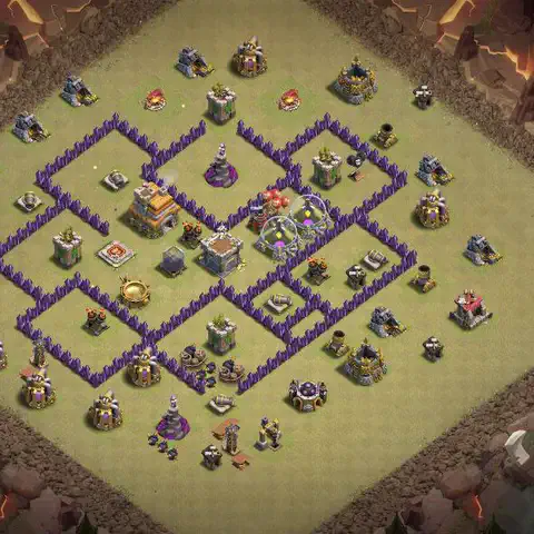 TH7 war CWL base layout with copy link for Clash of Clans, layout #022