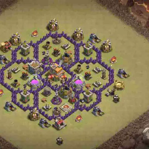 TH7 war CWL base layout with copy link for Clash of Clans, layout #025