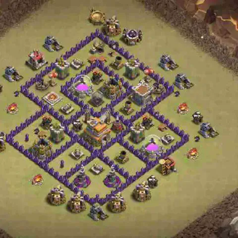 TH7 war CWL base layout with copy link for Clash of Clans, layout #028