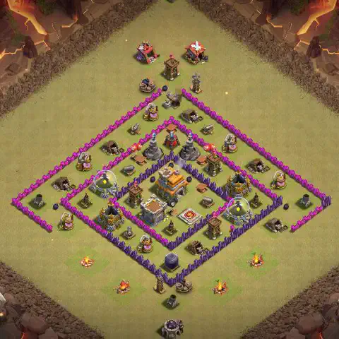 TH7 war CWL base layout with copy link for Clash of Clans, layout #031