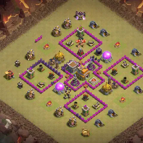 TH7 war CWL base layout with copy link for Clash of Clans, layout #040
