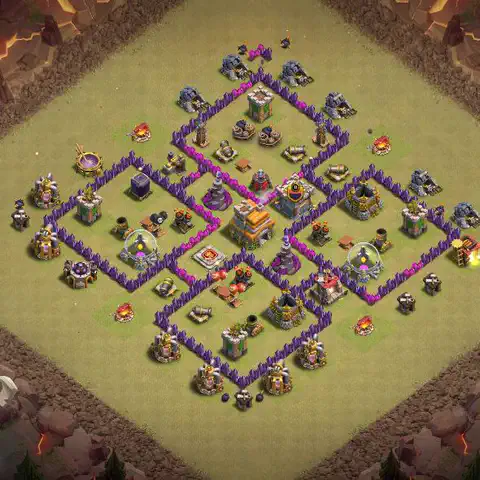 TH7 war CWL base layout with copy link for Clash of Clans, layout #058