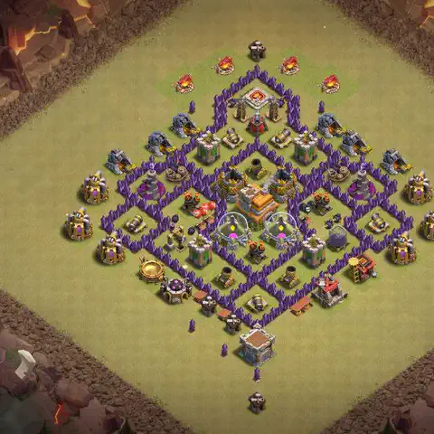 TH7 war CWL base layout with copy link for Clash of Clans, layout #064