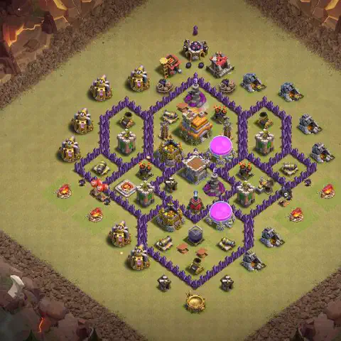 TH7 war CWL base layout with copy link for Clash of Clans, layout #067