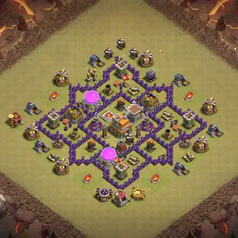 TH7 war CWL base layout with copy link for Clash of Clans, layout #070