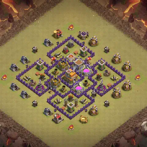TH7 war CWL base layout with copy link for Clash of Clans, layout #073