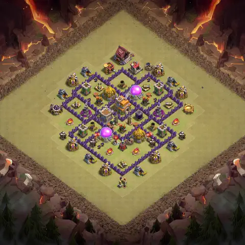 TH7 war CWL base layout with copy link for Clash of Clans, layout #082