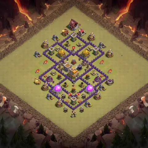 TH7 war CWL base layout with copy link for Clash of Clans, layout #085