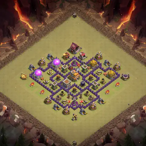 TH7 war CWL base layout with copy link for Clash of Clans, layout #088