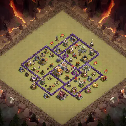 TH7 war CWL base layout with copy link for Clash of Clans, layout #094