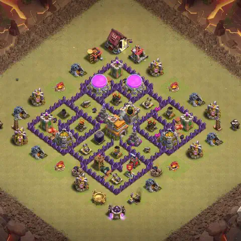 TH7 war CWL base layout with copy link for Clash of Clans, layout #100