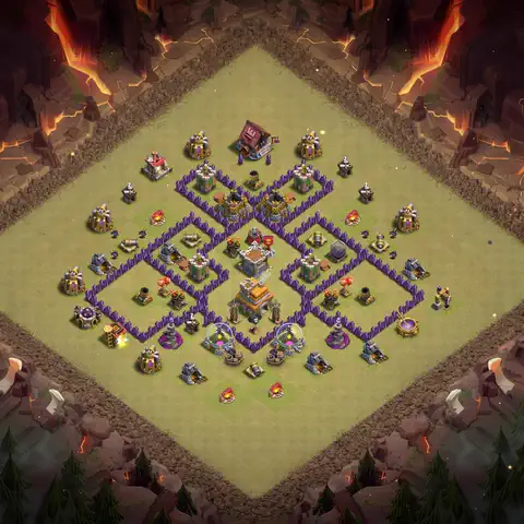 TH7 war CWL base layout with copy link for Clash of Clans, layout #103
