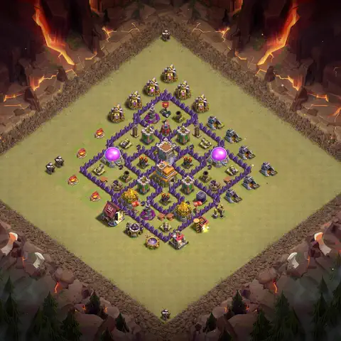 TH7 war CWL base layout with copy link for Clash of Clans, layout #106