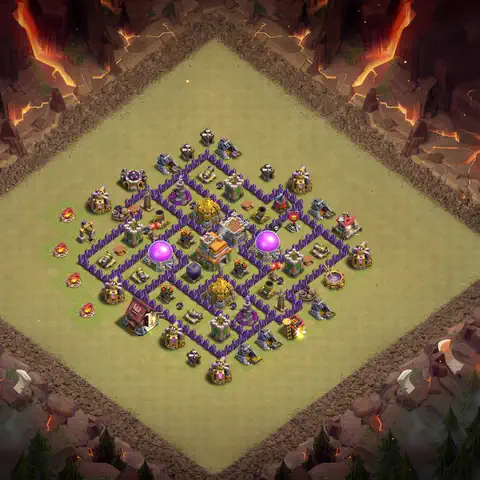 TH7 war CWL base layout with copy link for Clash of Clans, layout #109