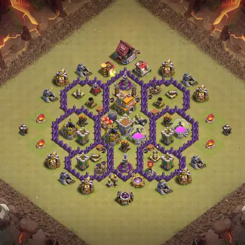 TH7 war CWL base layout with copy link for Clash of Clans, layout #112