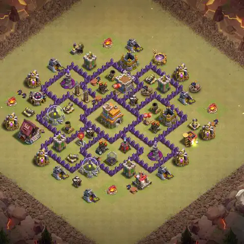 TH7 war CWL base layout with copy link for Clash of Clans, layout #118