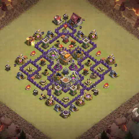 TH7 war CWL base layout with copy link for Clash of Clans, layout #127