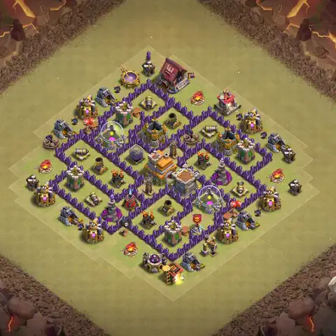 TH7 war CWL base layout with copy link for Clash of Clans, layout #130