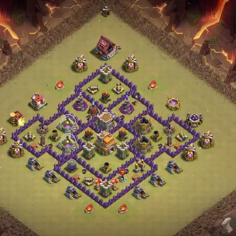 TH7 war CWL base layout with copy link for Clash of Clans, layout #133