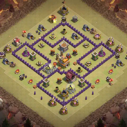 TH7 war CWL base layout with copy link for Clash of Clans, layout #145