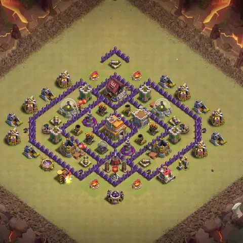 TH7 war CWL base layout with copy link for Clash of Clans, layout #148
