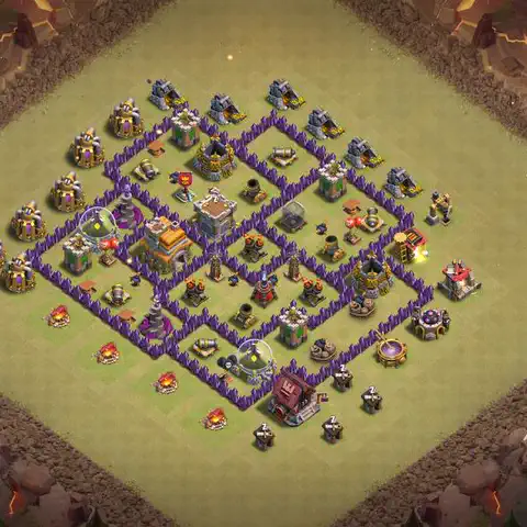 TH7 war CWL base layout with copy link for Clash of Clans, layout #151