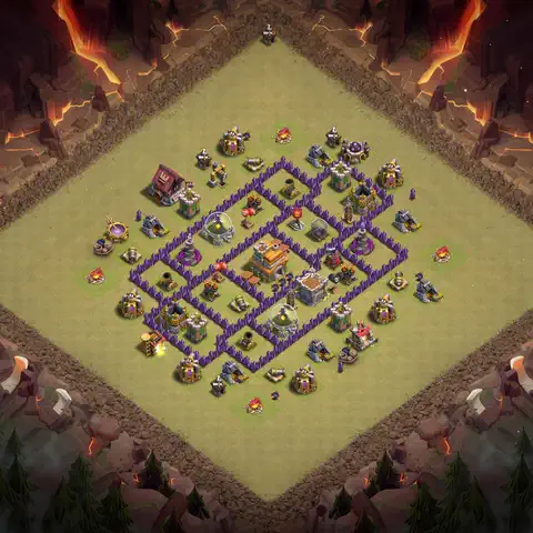 TH7 war CWL base layout with copy link for Clash of Clans, layout #160