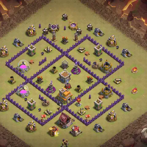 TH7 war CWL base layout with copy link for Clash of Clans, layout #169