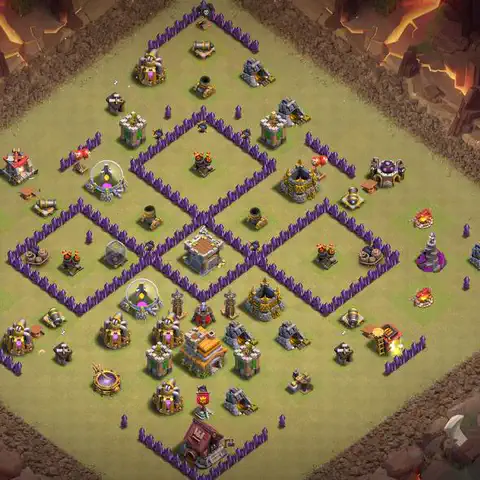 TH7 war CWL base layout with copy link for Clash of Clans, layout #178