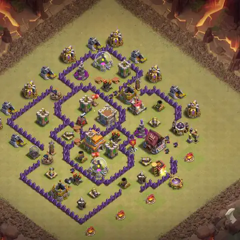 TH7 war CWL base layout with copy link for Clash of Clans, layout #181