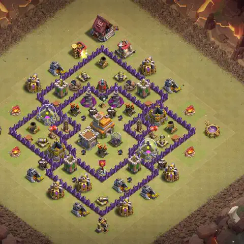TH7 war CWL base layout with copy link for Clash of Clans, layout #184
