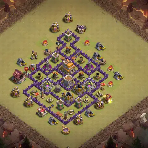 TH7 war CWL base layout with copy link for Clash of Clans, layout #187