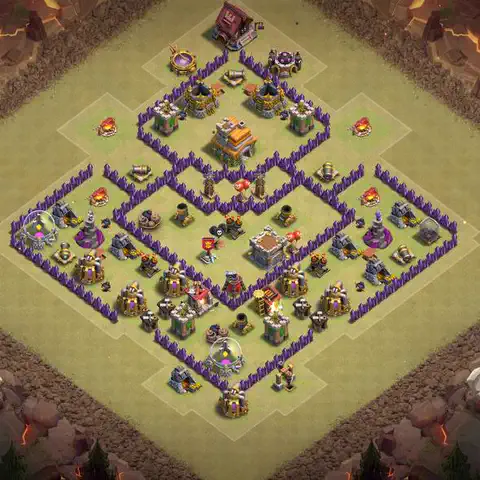 TH7 war CWL base layout with copy link for Clash of Clans, layout #190