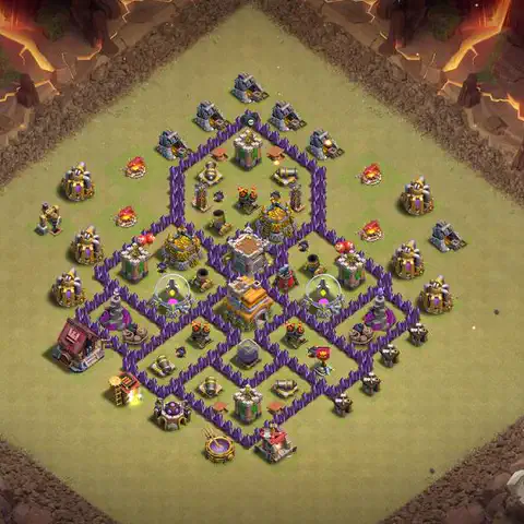 TH7 war CWL base layout with copy link for Clash of Clans, layout #193