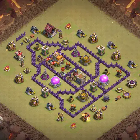 TH7 war CWL base layout with copy link for Clash of Clans, layout #202