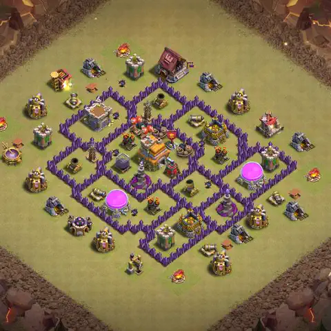 TH7 war CWL base layout with copy link for Clash of Clans, layout #205