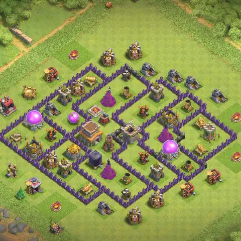 TH8 farming base layout with copy link for Clash of Clans loot protection, layout #243