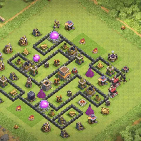 TH8 farming base layout with copy link for Clash of Clans loot protection, layout #246