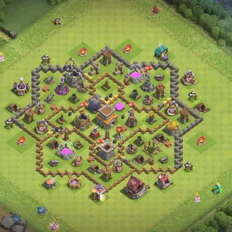 TH8 farming base layout with copy link for Clash of Clans loot protection, layout #256