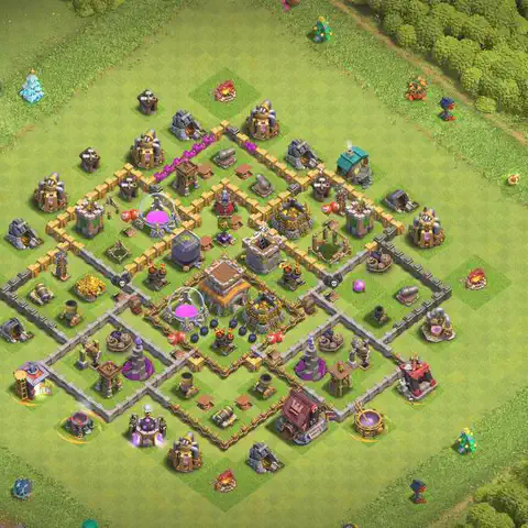TH8 farming base layout with copy link for Clash of Clans loot protection, layout #259