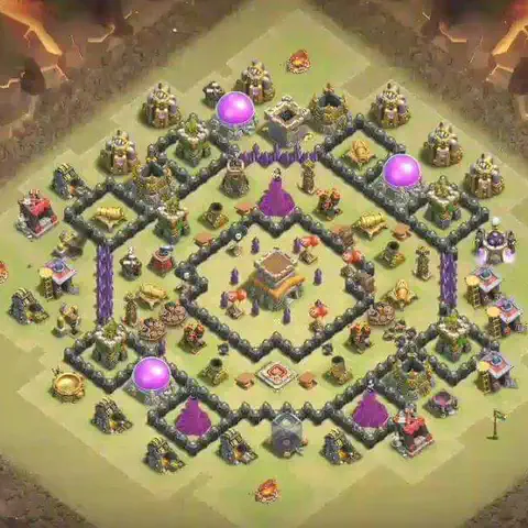 TH8 war Anti 3-Star base layout with copy link for Clash of Clans, layout #002