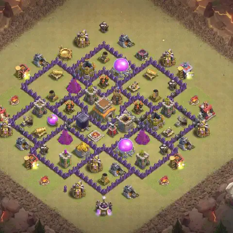 TH8 war Anti 3-Star base layout with copy link for Clash of Clans, layout #005