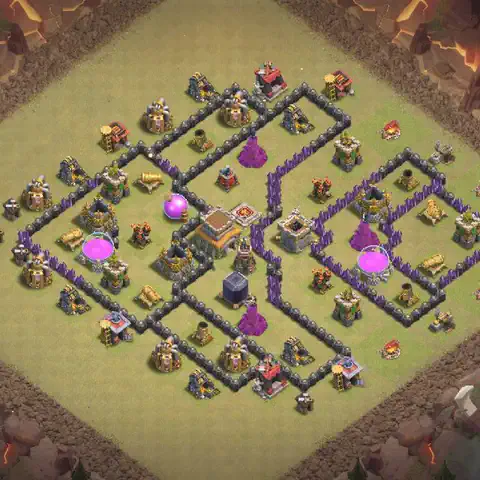 TH8 war Anti 3-Star base layout with copy link for Clash of Clans, layout #008