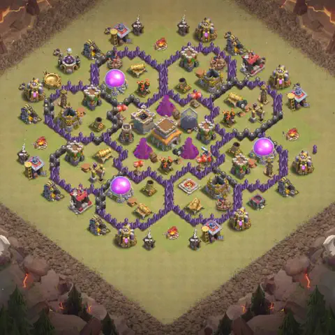 TH8 war Anti 3-Star base layout with copy link for Clash of Clans, layout #011