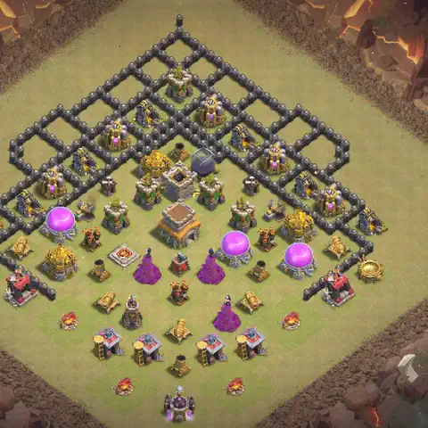 TH8 war Anti 3-Star base layout with copy link for Clash of Clans, layout #014