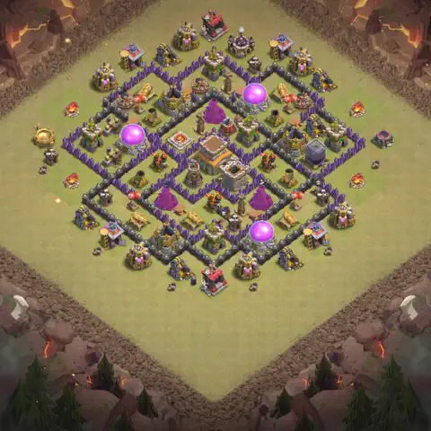TH8 war Anti 3-Star base layout with copy link for Clash of Clans, layout #017