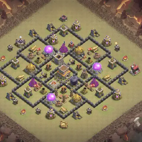 TH8 war Anti 3-Star base layout with copy link for Clash of Clans, layout #023