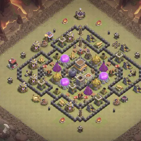 TH8 war Anti 3-Star base layout with copy link for Clash of Clans, layout #026