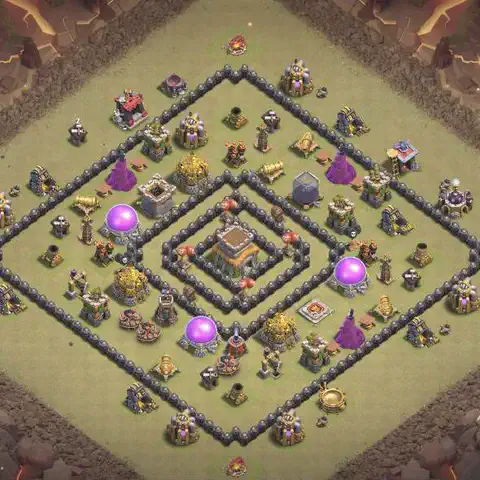 TH8 war Anti 3-Star base layout with copy link for Clash of Clans, layout #029